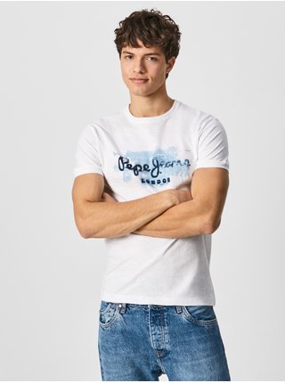 Bílé pánské tričko Pepe Jeans Golders