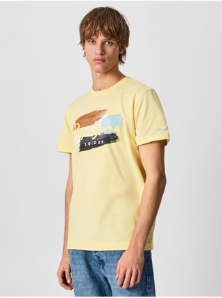 Žluté pánské tričko Pepe Jeans Aegir