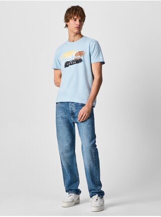 Světle modré pánské tričko Pepe Jeans Aegir