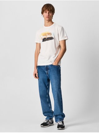 Krémové pánské tričko Pepe Jeans Aegir