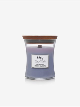Vonná svíčka WoodWick Lavender Spa (střední váza) 