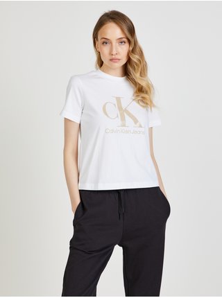 Bílé dámské tričko s potiskem Calvin Klein Jeans