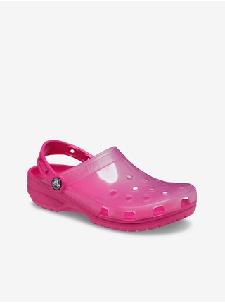 Tmavě růžové dámské pantofle Crocs Classic Translucent Clog