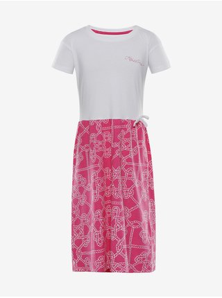 Bílo-růžové holčičí vzorované šaty Alpine Pro TRANGO