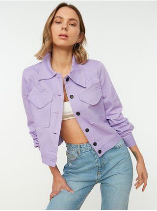Světle fialová dámská lehká košilová bunda Trendyol