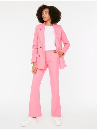 Růžové dámské široké kalhoty Trendyol
