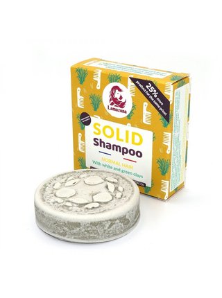 Lamazuna Tuhý šampon pro normální vlasy - bílý a zelený jíl (70 g)