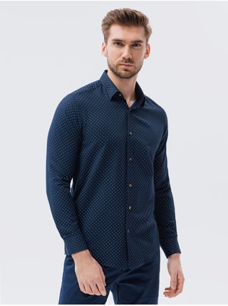Tmavě modrá pánská košile Ombre Clothing K616