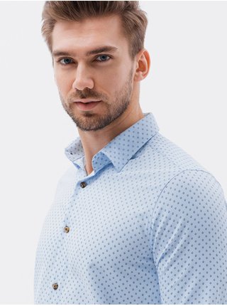 Světle modrá pánská košile Ombre Clothing K616