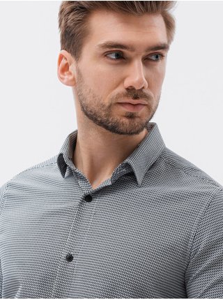 Pánská košile s dlouhým rukávem K623 - černá