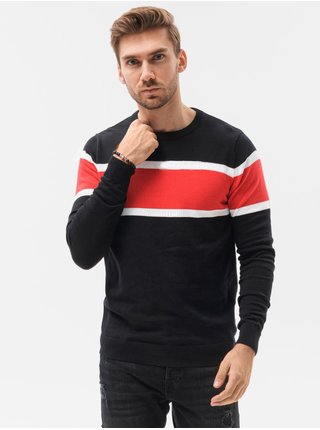 Červeno-černý pánský svetr Ombre Clothing E190