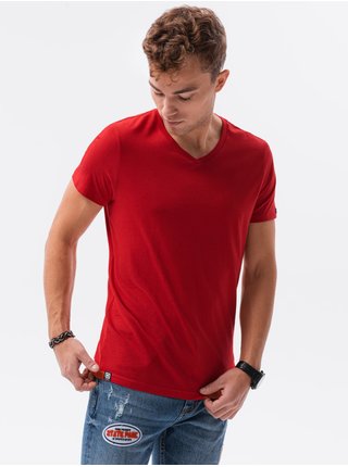 Červené pánské basic tričko Ombre Clothing 