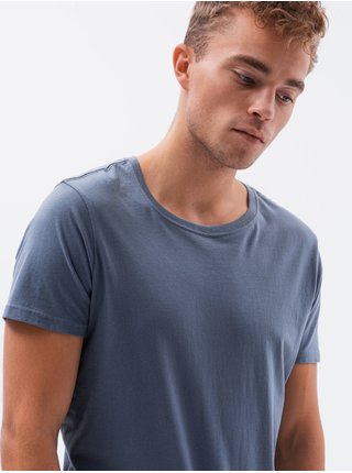 Modré pánské tričko bez potisku Ombre Clothing S1370