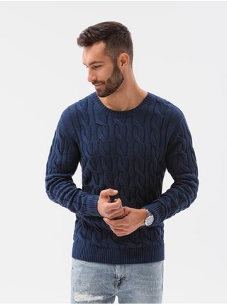 Tmavě modrý pánský svetr Ombre Clothing E195