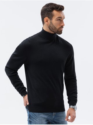 Černý pánský svetr s rolákem Ombre Clothing E179