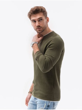 Tmavě želený pánský svetr Ombre Clothing E121