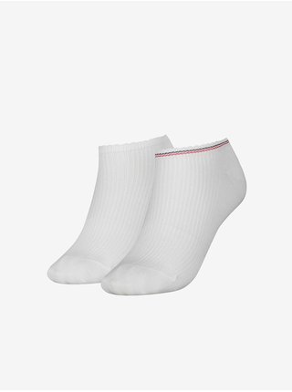 Sada dvou párů dámských žebrovaných ponožek v bílé barvě Tommy Hilfiger Underwear
