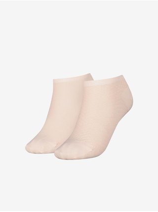 Sada dvou párů dámských ponožek v meruňkové barvě Tommy Hilfiger Underwear