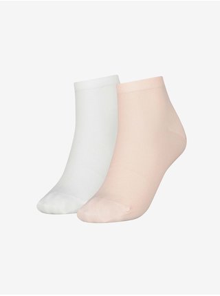 Ponožky pre ženy Tommy Hilfiger - svetloružová, biela