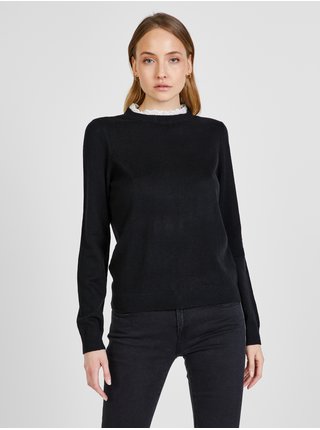 Černý svetr s ozdobným stojáčkem Jacqueline de Yong Caddy