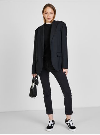 Černý svetr s ozdobným stojáčkem Jacqueline de Yong Caddy