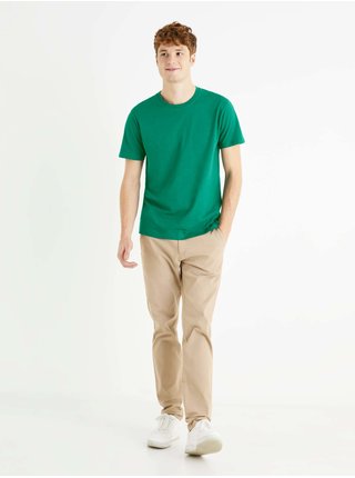 Zelené pánské basic tričko Celio Tebase 