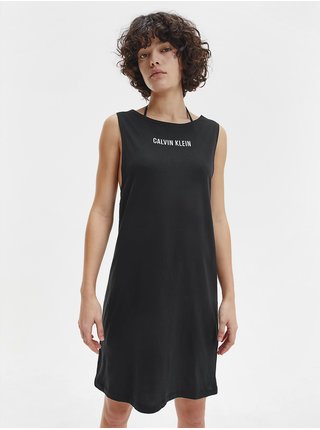 Čierne dámske šaty s odhaleným chrbátom Calvin Klein