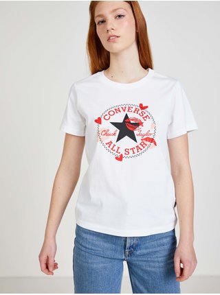 Bílé dámské tričko Converse Valentine's Day