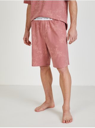 Růžové pánské vzorované kraťasy na spaní Calvin Klein Underwear