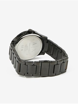 Černé pánské hodinky s nerezovým páskem Armani Exchange Hampton
