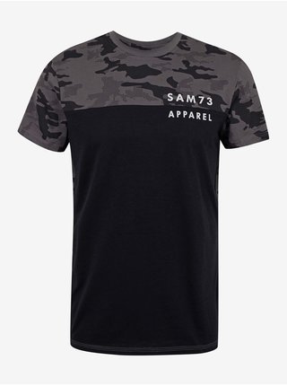 Černo-šedé pánské vzorované tričko SAM 73 Jeff