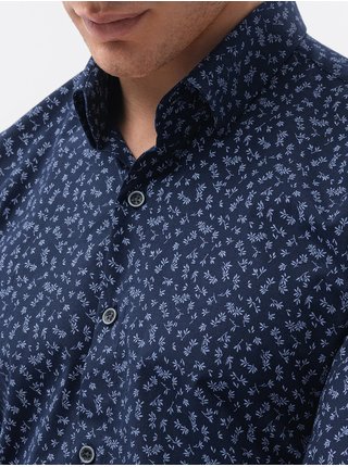 Tmavomodrá pánska košeľa Ombre Clothing K599