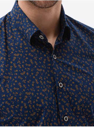 Tmavě modrá pánská košile Ombre Clothing K599