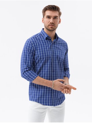 Tmavě modrá pánská košile Ombre Clothing K618