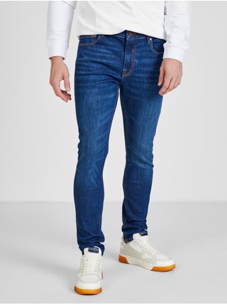 Modré pánske skinny fit rifle Guess Chris