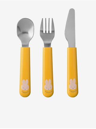 Sada dětské lžíce, vidličky a nože ve žluté barvě  Mepal Mio
