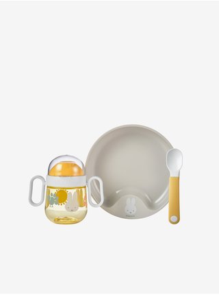Sada dětské lahve, lžíce a talíře v žluté barvě  Mepal Mio 