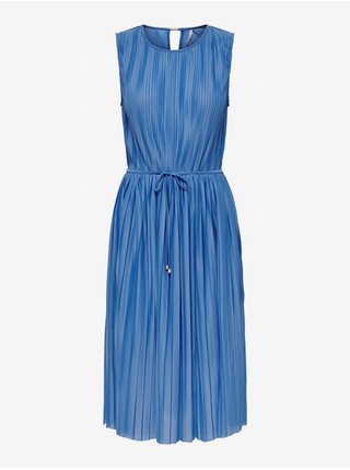 Modré plisované šaty ONLY Elema