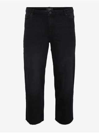 Černé zkrácené straight fit džíny VERO MODA CURVE Alisia
