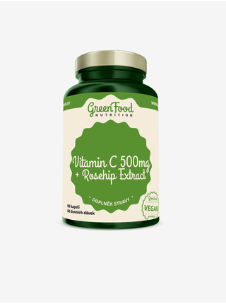 Vitamín C 500 + extrakt ze šípků GreenFood Nutrition ( 60 kapslí )
