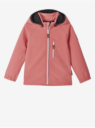 Růžová holčičí softshellová voděodolná bunda s kapucí Reima Vantti