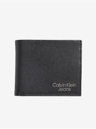 Čierna pánska kožená veľká peňaženka Calvin Klein Jeans