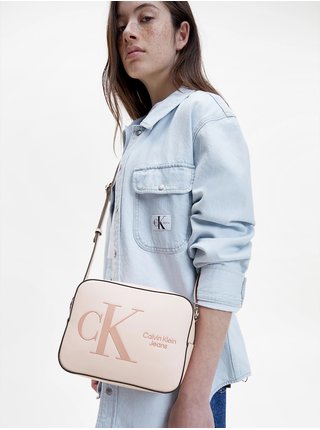 Světle růžová dámská malá crossbody kabelka Calvin Klein Jeans