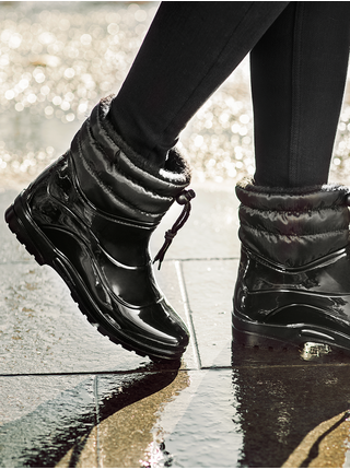 Černé dámské kotníkové boty s umělým kožíškem Scholl New Vestmann