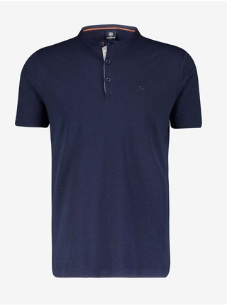 Tmavě modré pánské tričko s knoflíky LERROS