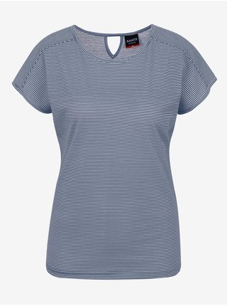 Modré dámske pruhované basic tričko SAM 73 Celeste
