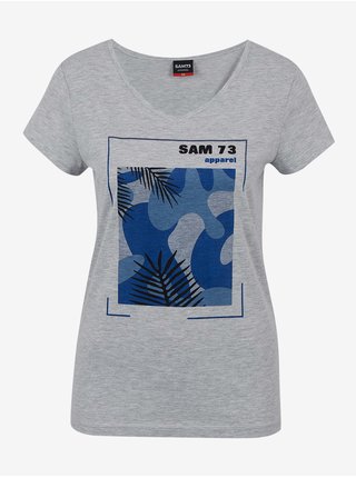 Šedé dámské tričko s potiskem SAM 73 Ilda