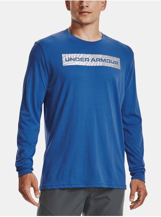 Modré pánské tričko Under Armour UA WORDMARK PRINT FILL SS 