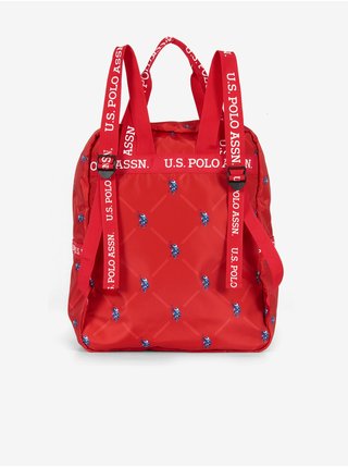 Červený dámský vzorovaný batoh U.S. Polo Assn.