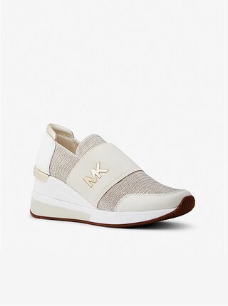 Béžové dámské slip on tenisky na klínku Michael Kors Felix